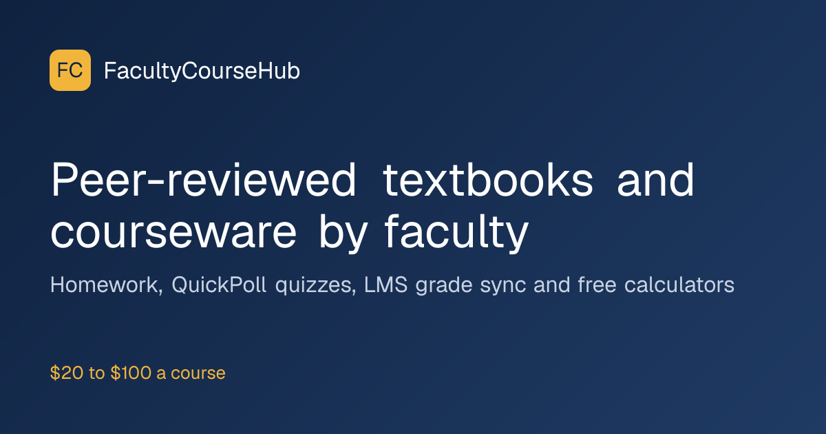 Create Your Free Account · FacultyCourseHub